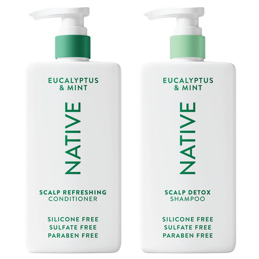 Native Scalp Detox Shampoo and Conditioner Set – Eucalyptus & Mint, Sulfate-Free, Color-Safe – 2-Pack (8.25 Fl Oz Each) Avelisse