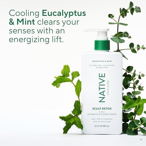 Native Scalp Detox Shampoo and Conditioner Set – Eucalyptus & Mint, Sulfate-Free, Color-Safe – 2-Pack (8.25 Fl Oz Each) Avelisse