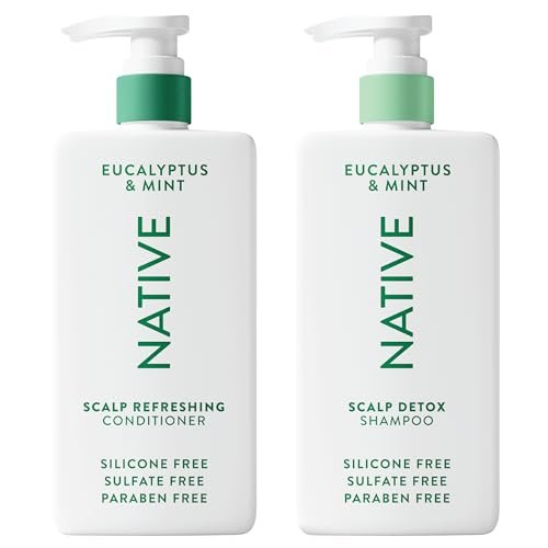 Native Scalp Detox Shampoo and Conditioner Set – Eucalyptus & Mint, Sulfate-Free, Color-Safe – 2-Pack (8.25 Fl Oz Each) Avelisse