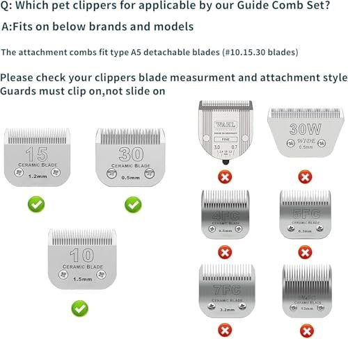 3-Pack Professional Animal Stainless Steel Attachment Guide Comb, Sizes 1/8" to 3/8", Compatible with Andis, Oster A5, Wahl KM10 Series Clipper Detachable Blade Pet, Dog, Cat, and Horse Clipper - görsel 6