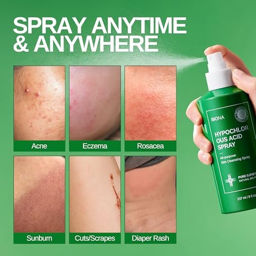 BIONA Pure Hypochlorous Acid Spray 0.018% – pH-Balanced Calming & Soothing Cleanser for Face & Skin – Safe for Acne, Eczema, Irritation, Redness, Baby Rashes – All Ages & Skin Types – 8 oz - görsel 12