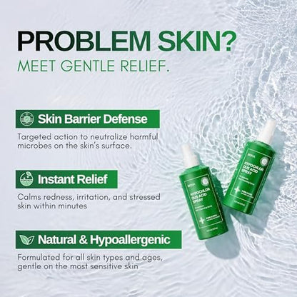 BIONA Pure Hypochlorous Acid Spray 0.018% – pH-Balanced Calming & Soothing Cleanser for Face & Skin – Safe for Acne, Eczema, Irritation, Redness, Baby Rashes – All Ages & Skin Types – 8 oz