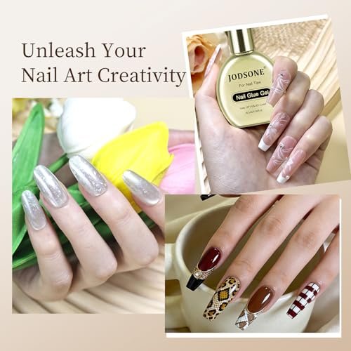 JODSONE Nail Foil Glue Gel 16.5ml - Clear Foil Transfer Gel for Salon & DIY Nail Art - görsel 10