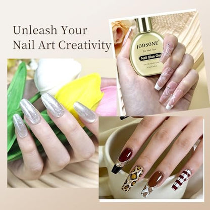 JODSONE Nail Foil Glue Gel 16.5ml - Clear Foil Transfer Gel for Salon & DIY Nail Art