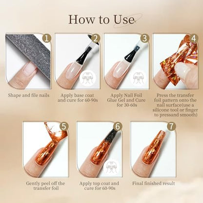 JODSONE Nail Foil Glue Gel 16.5ml - Clear Foil Transfer Gel for Salon & DIY Nail Art