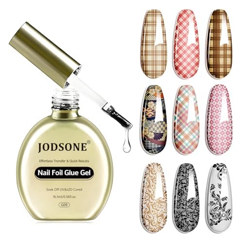 JODSONE Nail Foil Glue Gel 16.5ml - Clear Foil Transfer Gel for Salon & DIY Nail Art - görsel 2