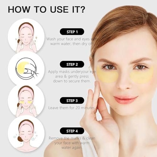 LA MIURA 24K Gold Under Eye Patches - 60 Pcs Hydrogel Eye Masks for Dark Circles, Puffiness, Anti-Aging with Collagen & Hyaluronic Acid - görsel 12