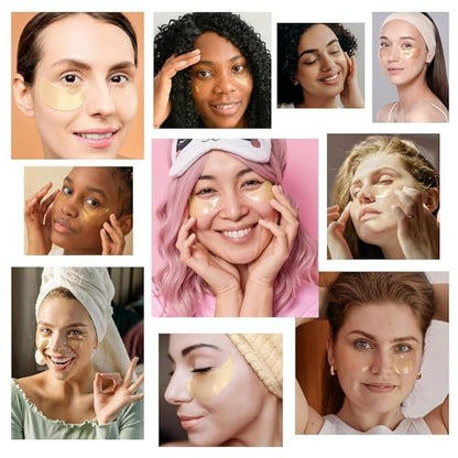 LA MIURA 24K Gold Under Eye Patches - 60 Pcs Hydrogel Eye Masks for Dark Circles, Puffiness, Anti-Aging with Collagen & Hyaluronic Acid