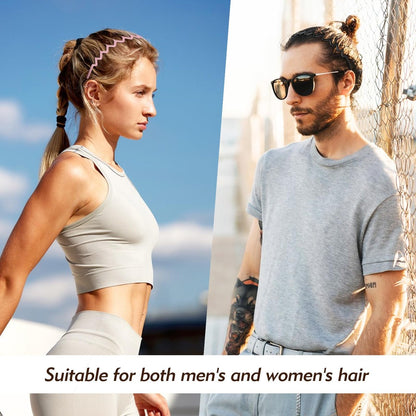 MIVZO Zig Zag Headbands - 4 Pack Non Slip Comb Headband with Teeth for Women and Men - Classic Wavy Claw Hair Accessories