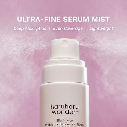 Haruharu Wonder Black Rice Probiotics 2% NAD+ Serum Mist - Ultra-Fine Hydrating & Plumping Face Mist with Ceramide, Vegan Korean Skincare, 2.70 fl.oz Avelisse