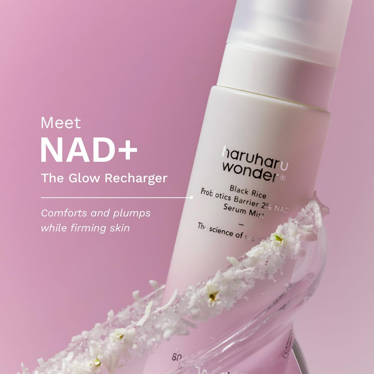 Haruharu Wonder Black Rice Probiotics 2% NAD+ Serum Mist - Ultra-Fine Hydrating & Plumping Face Mist with Ceramide, Vegan Korean Skincare, 2.70 fl.oz Avelisse