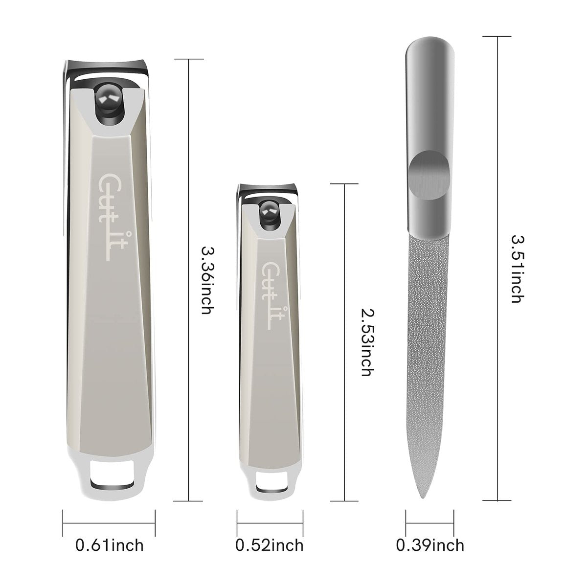 Professional Stainless Steel Nail Clipper Set – 3-Piece Precision Cutter for Thick Toenails & Fingernails, Dark Silver - görsel 13