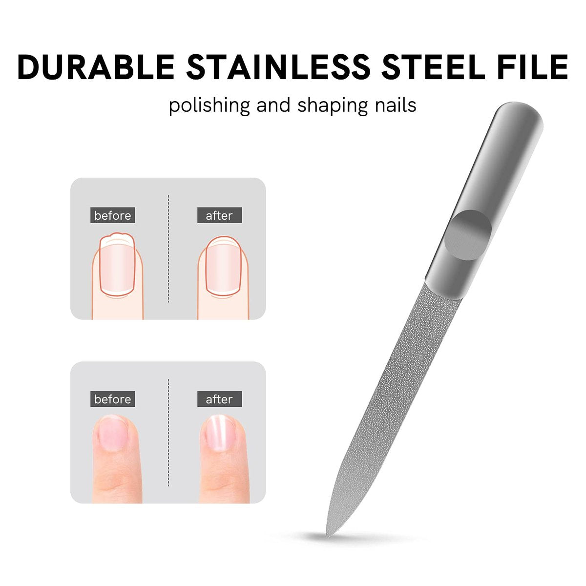 Professional Stainless Steel Nail Clipper Set – 3-Piece Precision Cutter for Thick Toenails & Fingernails, Dark Silver - görsel 11