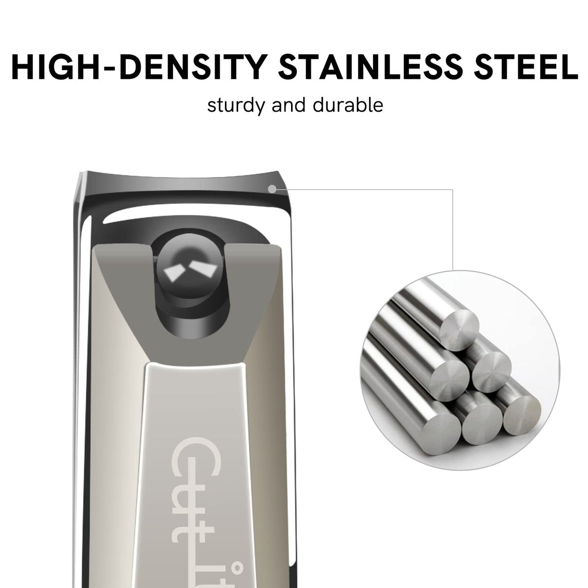 Professional Stainless Steel Nail Clipper Set – 3-Piece Precision Cutter for Thick Toenails & Fingernails, Dark Silver - görsel 5