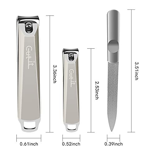 Professional Stainless Steel Nail Clipper Set – 3-Piece Precision Cutter for Thick Toenails & Fingernails, Dark Silver - görsel 14