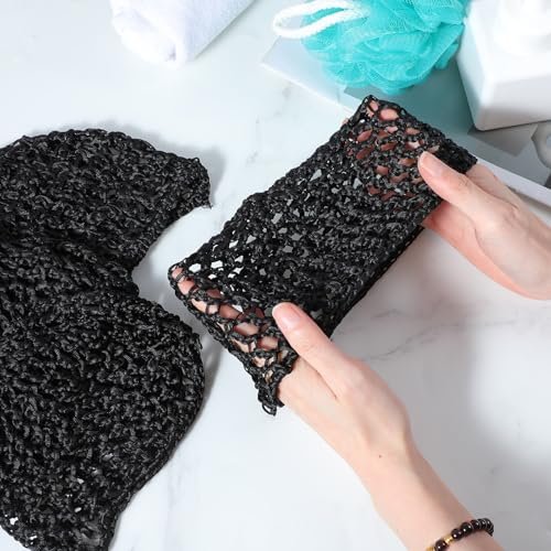 4 Pack Hair Nets for Sleeping - Crochet Mesh Wrap Caps for Silk Press Protection, Adjustable Net Braided Weaving Reusable Bonnets for Women with Curly, Straight Hair & Wig Protection, Black - görsel 10