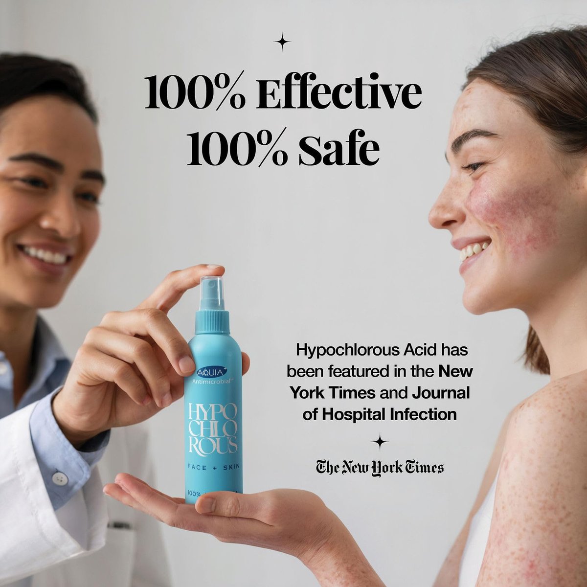 Aquia Hypochlorous Acid Spray for Face and Skin - 32oz Refill Face Mist, Antimicrobial Facial Cleanser for Acne, Eczema, Rash, and Wound Care Avelisse