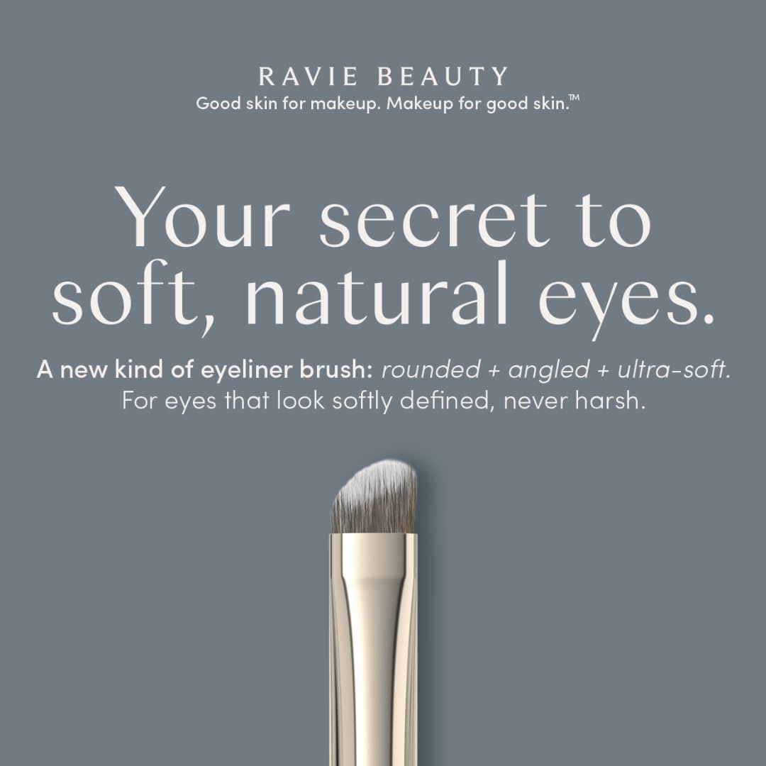Ravie Beauty Soft Definition Eyeliner Brush – Angled Ultra-Soft Precision Brush for Smudging, Blending & Natural Eye Definition Avelisse