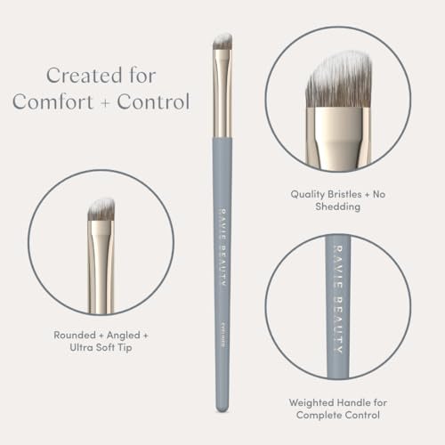 Ravie Beauty Soft Definition Eyeliner Brush – Angled Ultra-Soft Precision Brush for Smudging, Blending & Natural Eye Definition Avelisse