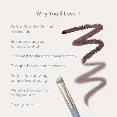 Ravie Beauty Soft Definition Eyeliner Brush – Angled Ultra-Soft Precision Brush for Smudging, Blending & Natural Eye Definition Avelisse