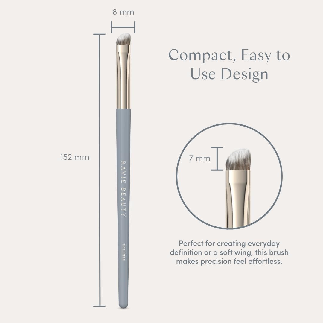Ravie Beauty Soft Definition Eyeliner Brush – Angled Ultra-Soft Precision Brush for Smudging, Blending & Natural Eye Definition Avelisse
