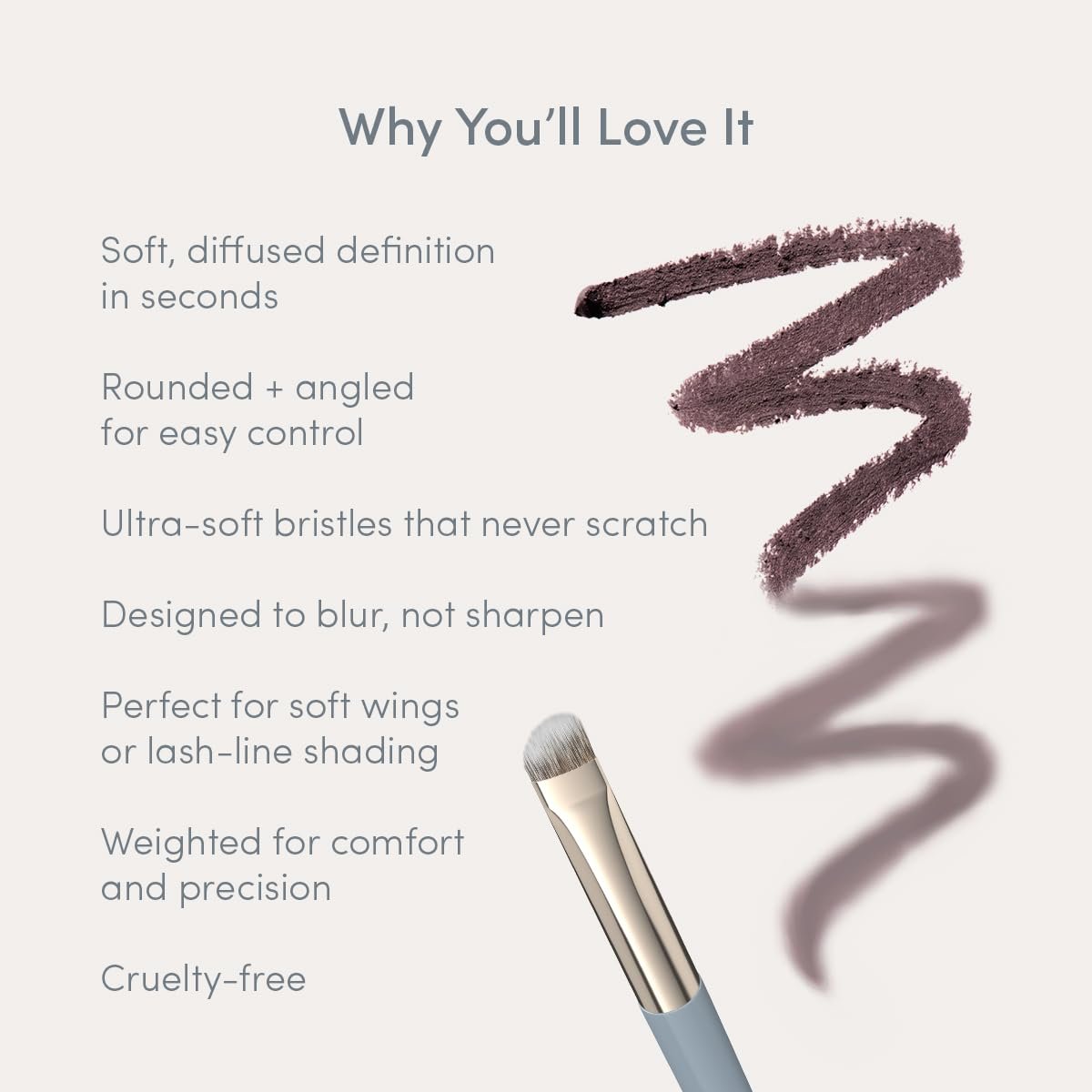 Ravie Beauty Soft Definition Eyeliner Brush – Angled Ultra-Soft Precision Brush for Smudging, Blending & Natural Eye Definition Avelisse