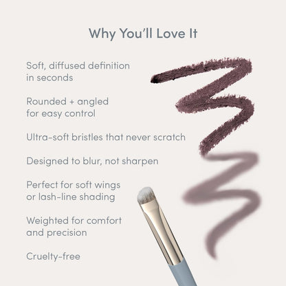 Ravie Beauty Soft Definition Eyeliner Brush – Angled Ultra-Soft Precision Brush for Smudging, Blending & Natural Eye Definition Avelisse