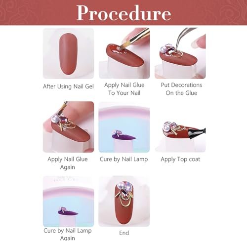 ROFIBUT Luxury 3D Nail Charms Rhinestones - 12 Grids Metal Jewelry Nail Decoration, Colorful Shiny Diamonds & Pearl Nail Supplies for DIY Nail Art - görsel 12