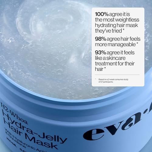 Eva NYC Hydrating Hair Mask with Hyaluronic Acid & Squalane – Lightweight Jelly Texture for Dry Hair, Jasmine Scent, 8.4 fl oz Avelisse