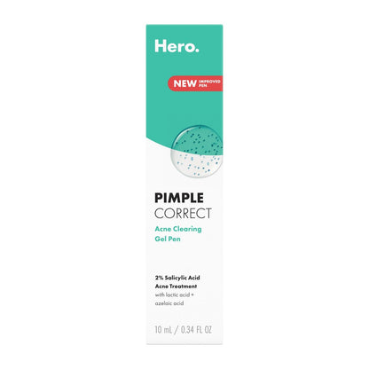 Hero Cosmetics Pimple Correct Acne Clearing Gel Pen - Maximum Strength 2% Salicylic Acid, Derm-Tested Formula for Current and Future Zits (1 Count)