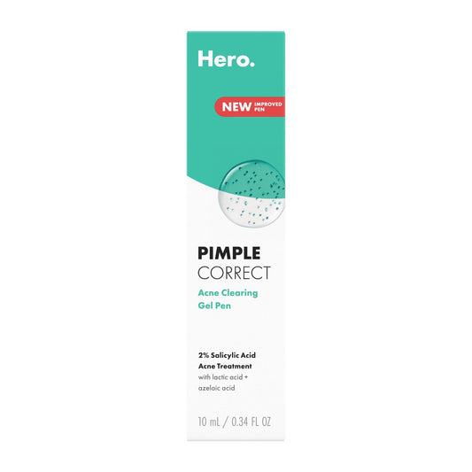 Hero Cosmetics Pimple Correct Acne Clearing Gel Pen - Maximum Strength 2% Salicylic Acid, Derm-Tested Formula for Current and Future Zits (1 Count)