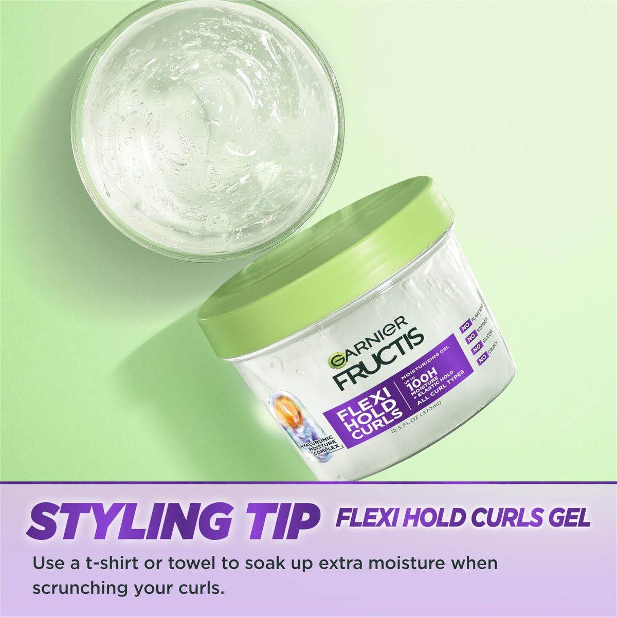 Garnier Fructis Flexi Hold Curls Moisturizing Gel - 12.5 Fl Oz, Clear, for All Curl Types - görsel 12