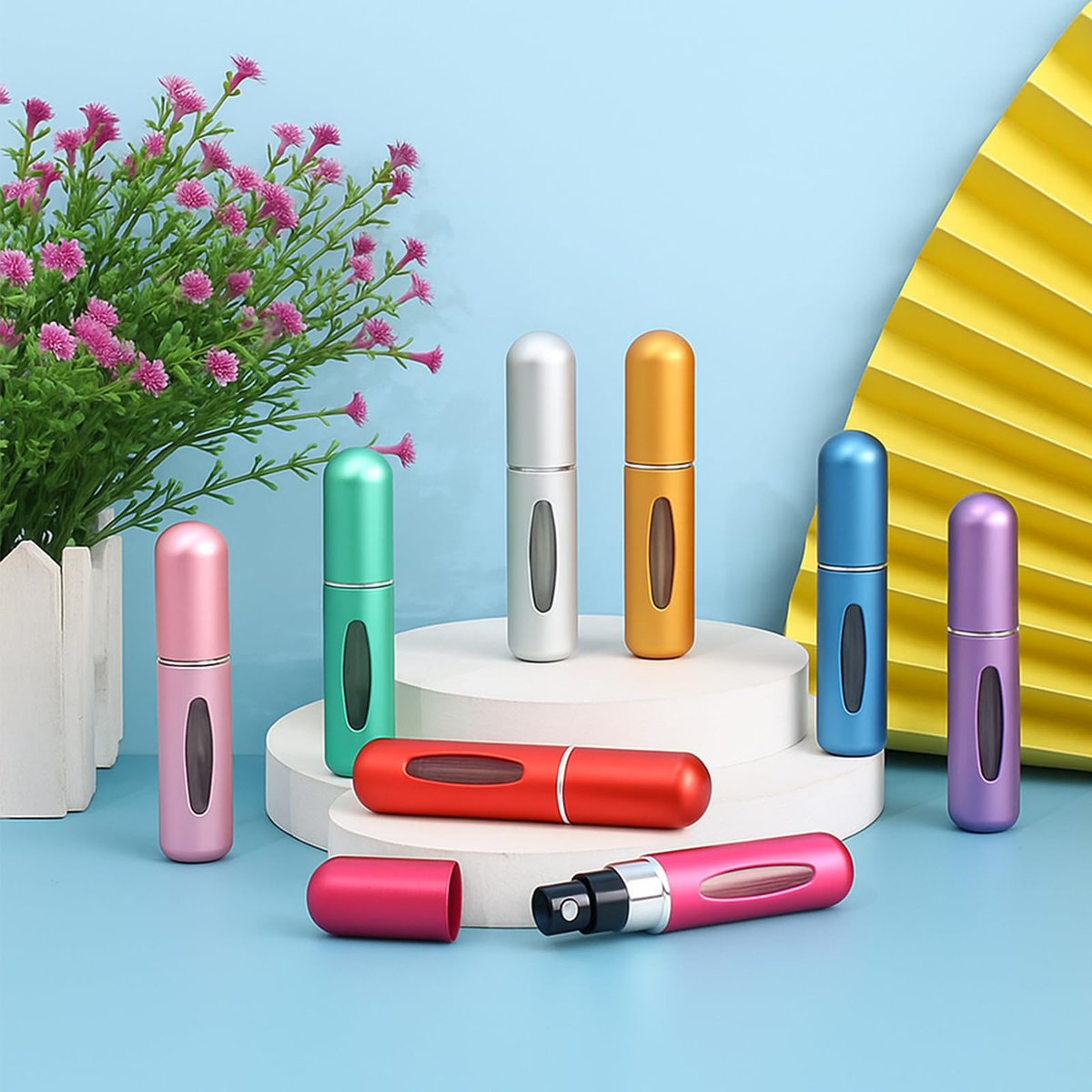 YXGTHGQZ 12 Pack Refillable Perfume Atomizer Spray Bottles for Travel – 5ml Mini Cologne Refillable Bottles, Portable Perfume Sprayers for Women & Men, TSA Approved Family Set for Home and Travel Use - görsel 17