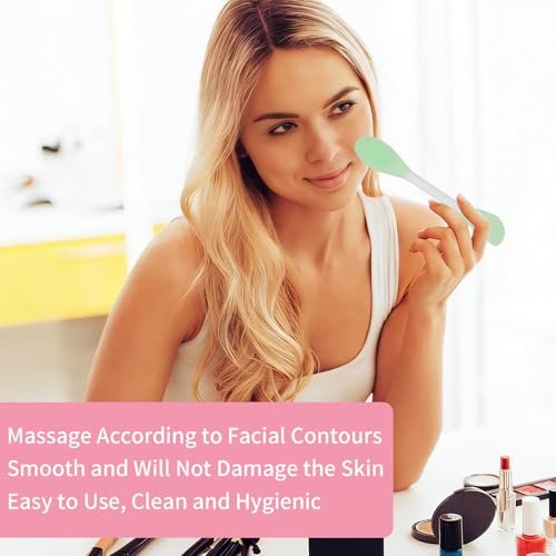 4 Pack Silicone Face Mask Applicators – Flexible Facial Mud Mask Spatula & Scrubber Tools for Applying Clay, Sleeping Mask, Body Lotion (Green) - görsel 8