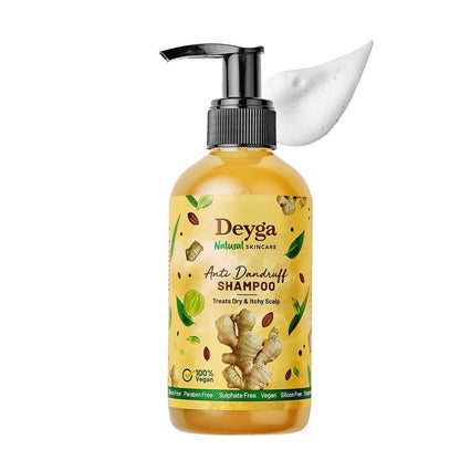 Deyga Intensive Scalp Repair Anti Dandruff Shampoo – 220ml, Controls Flakes, Reduces Itchiness, Prevents Dryness & Hairfall, Clarifies Scalp with Rosemary, Ginger, Coconut & Canola Oil