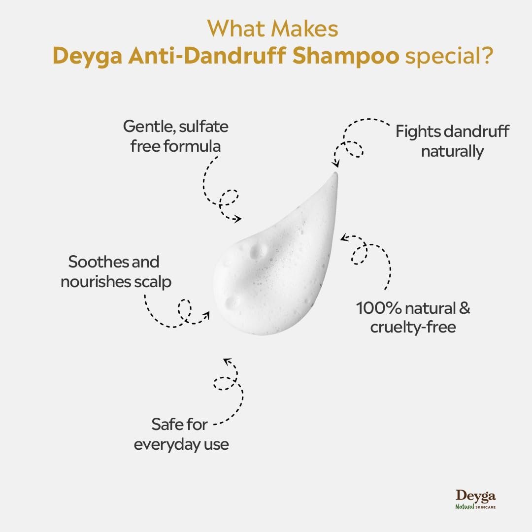 Deyga Intensive Scalp Repair Anti Dandruff Shampoo – 220ml, Controls Flakes, Reduces Itchiness, Prevents Dryness & Hairfall, Clarifies Scalp with Rosemary, Ginger, Coconut & Canola Oil - görsel 7