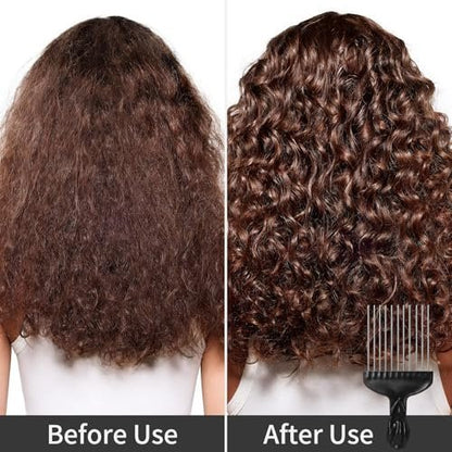 3 Pcs Afro Pick Set – Metal Hair Pick for Curly Hair, 6 Inch Steel Afro Comb with Black Fist Handle, Detangling Lift Comb for Braid Wig Styling, Men & Women Travel Braid Tool