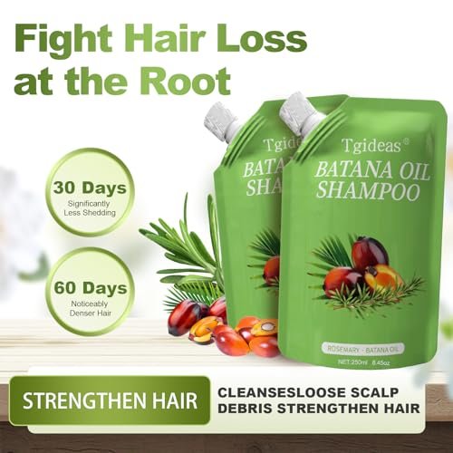 Tgideas Batana Oil & Rosemary Shampoo for Hair Growth, Formula for Thinning Hair & Reduce Hair Loss, Nourish Scalp & Add Volume, for Men & Women (Pack of 2) Avelisse
