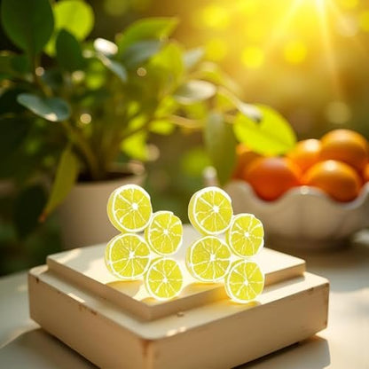 4Pcs Double Lemon Slices Hair Clips - Creative Fruit Hair Clip for Women & Girls, Duckbill Barrettes for Bangs & Side Hair, Yellow Plastic Hair Accessories (Pack of 4)