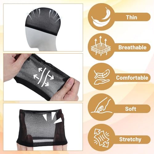 10-Pack Wave Caps for Men & Women – Stretchy Wig Cap, Lightweight Beanie for Quick Waves, Comfortable Black Hairnet - görsel 6