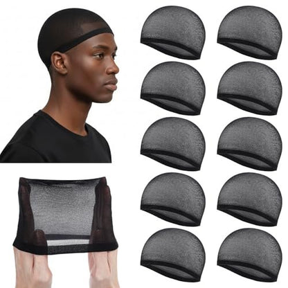 10-Pack Wave Caps for Men & Women – Stretchy Wig Cap, Lightweight Beanie for Quick Waves, Comfortable Black Hairnet