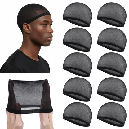 10-Pack Wave Caps for Men & Women – Stretchy Wig Cap, Lightweight Beanie for Quick Waves, Comfortable Black Hairnet
