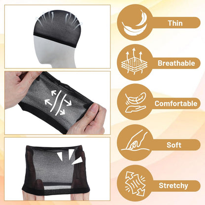 10-Pack Wave Caps for Men & Women – Stretchy Wig Cap, Lightweight Beanie for Quick Waves, Comfortable Black Hairnet