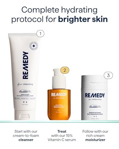 Remedy for Daily Defense 15% Vitamin C Complex Brightening Serum with Stabilized Vitamin C, Ferulic Acid & Ectoin - Fragrance Free - 1 Fl Oz Avelisse