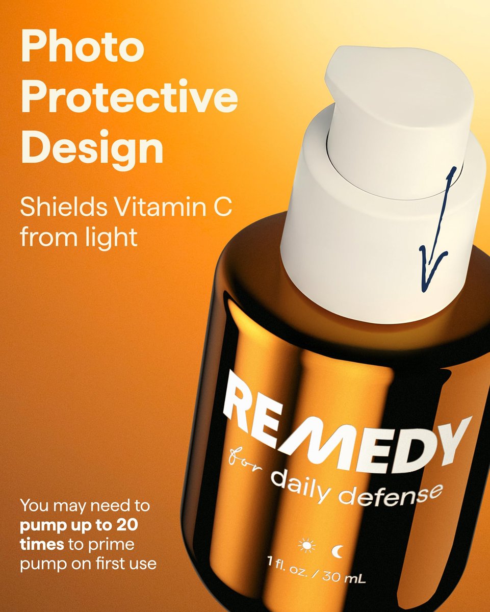 Remedy for Daily Defense 15% Vitamin C Complex Brightening Serum with Stabilized Vitamin C, Ferulic Acid & Ectoin - Fragrance Free - 1 Fl Oz Avelisse