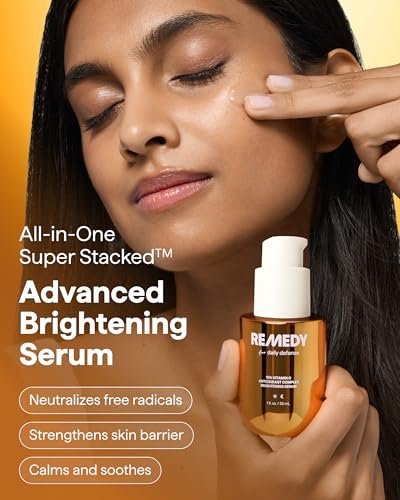 Remedy for Daily Defense 15% Vitamin C Complex Brightening Serum with Stabilized Vitamin C, Ferulic Acid & Ectoin - Fragrance Free - 1 Fl Oz Avelisse