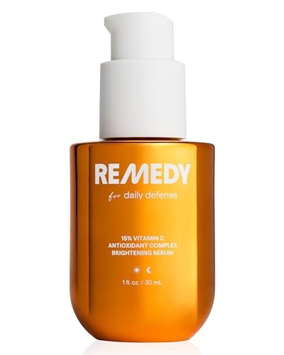 Remedy for Daily Defense 15% Vitamin C Complex Brightening Serum with Stabilized Vitamin C, Ferulic Acid & Ectoin - Fragrance Free - 1 Fl Oz Avelisse