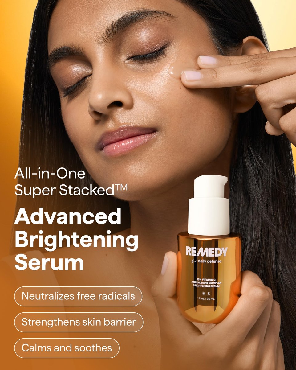 Remedy for Daily Defense 15% Vitamin C Complex Brightening Serum with Stabilized Vitamin C, Ferulic Acid & Ectoin - Fragrance Free - 1 Fl Oz Avelisse