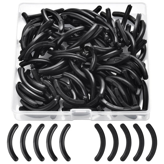 100-Pack Eyelash Curler Refills – High Elasticity Silicone Rubber Pads for Universal Eyelash Curlers, Black