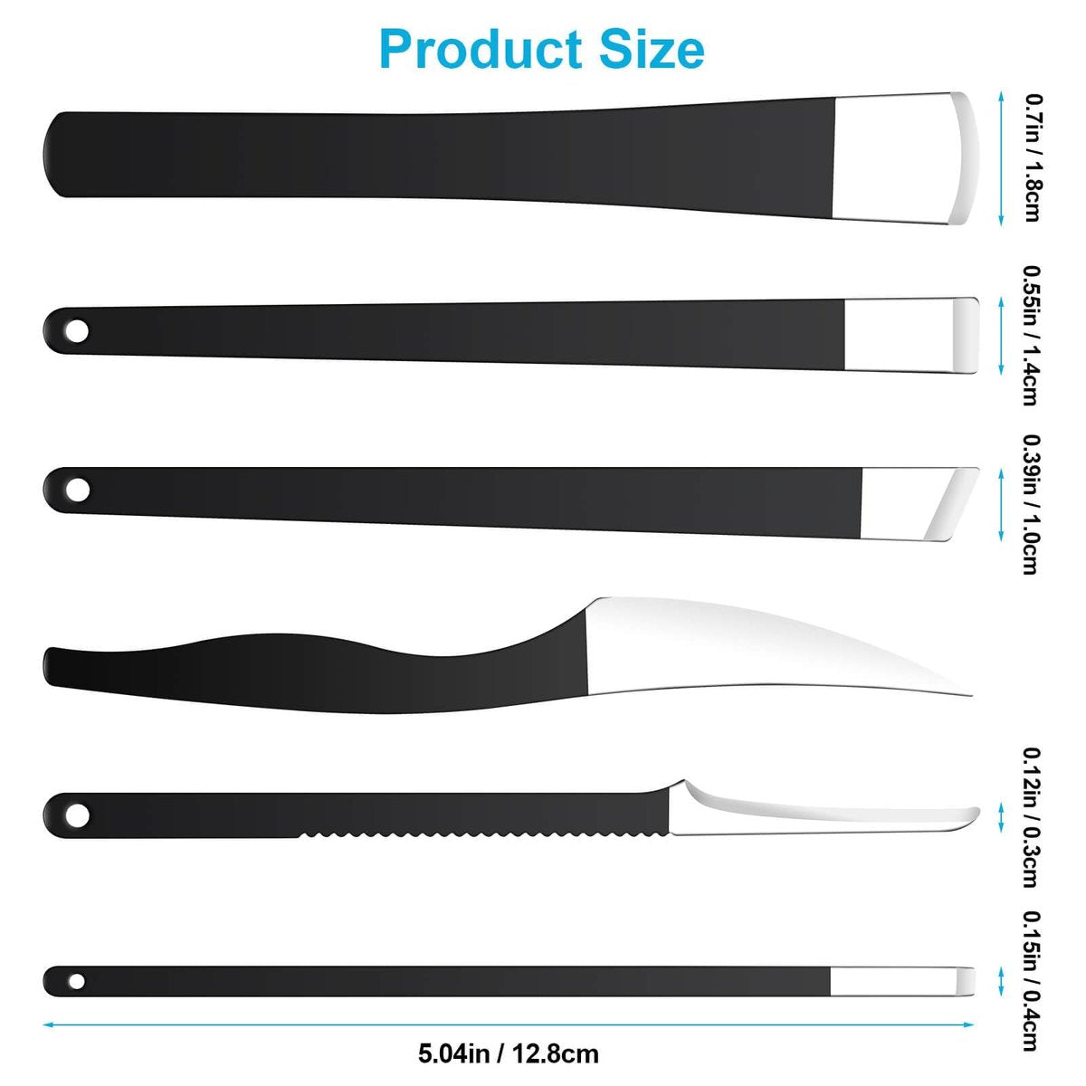 Professional 6-Piece Pedicure Knife Set – Stainless Steel Ingrown Toenail Removal & Foot Care Tools - görsel 3